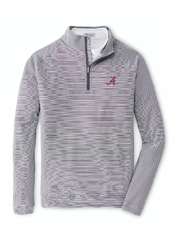 Peter Millar Iron Perth Stripe Quarter Zip (Script A) Cozy Men's Winter