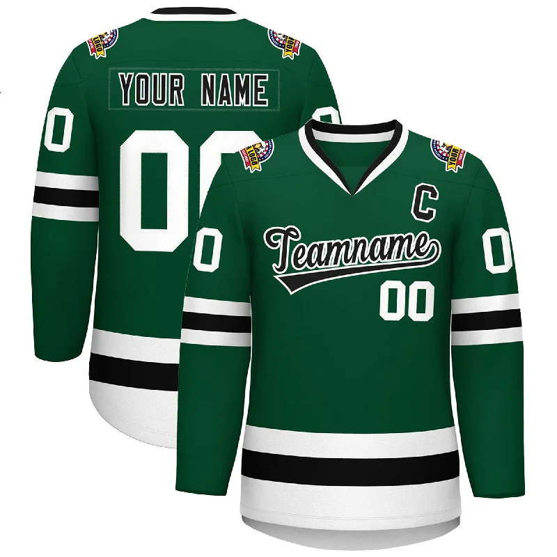 Custom Green Black-White Classic Style Hockey Jersey Casual Men's Japanese 