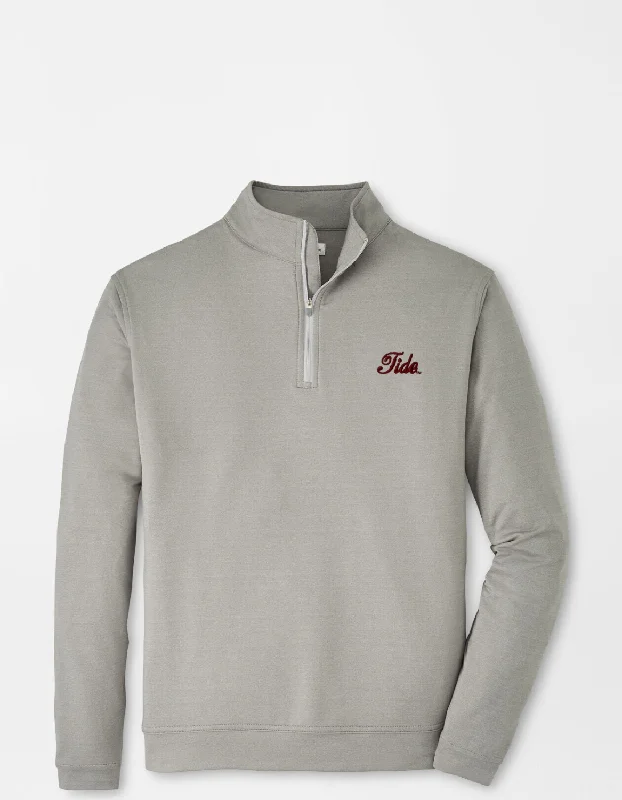 Peter Millar Gale Grey Solid Perth Quarter Zip (Tide Script) Tailored