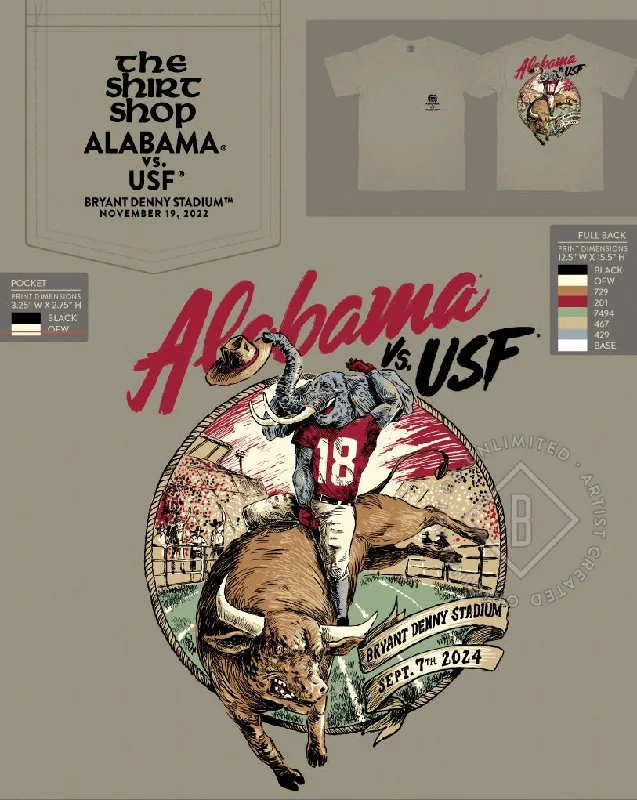 The Shirt Shop Alabama vs USF Gameday T-Shirt Cool Men's Skate