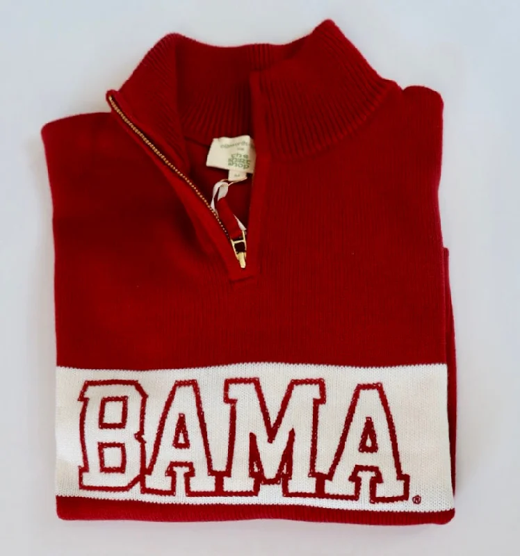 Ellsworth & Ivey Bama Block Quarter Zip Sweater Athletic Men's High