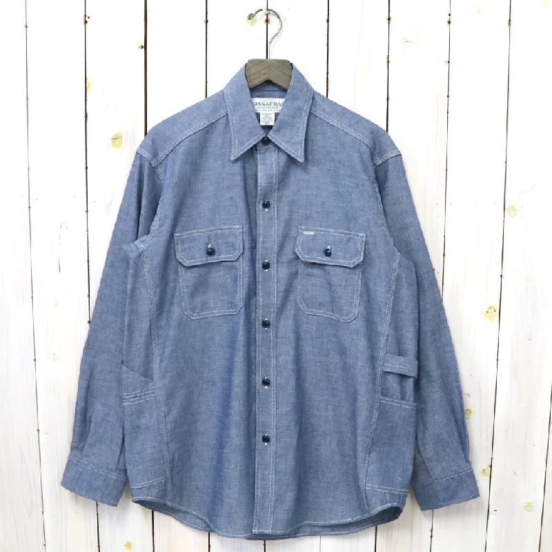 SASSAFRAS『GARDENER SHIRT(5oz CHAMBRAY)』(BLUE) Stylish Men's Tropical 