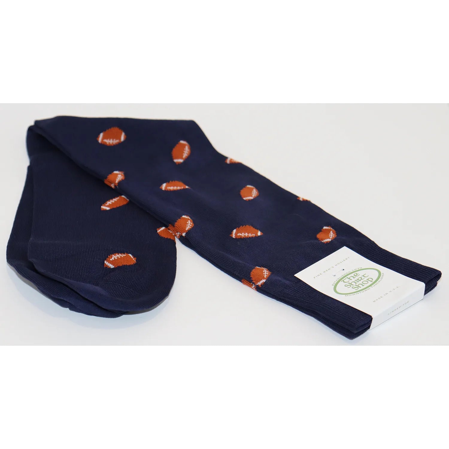 The Shirt Shop Dress Socks - Navy with Footballs Trendy Men's Scandinavian