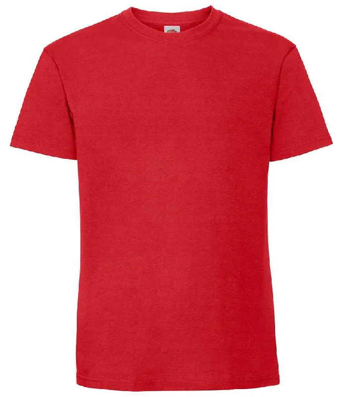 Fruit of the Loom Iconic 195 Premium T-Shirt | Red Minimalist Men's Casual 