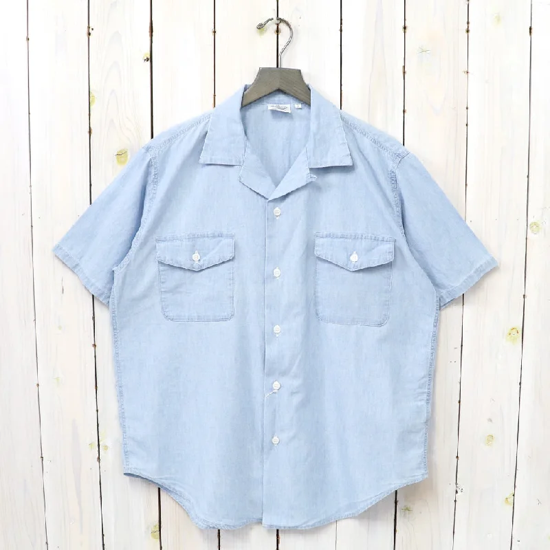 orSlow『SHORT SLEEVE WORK SHIRTS』(CHAMBRAY BLEACHED) Youthful Men's Pop