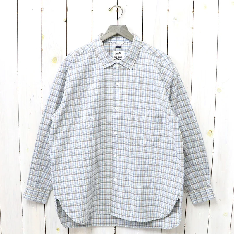 nanamica『Cotton Silk Euro Check Shirt』(Sax) Relaxed Men's Australian 