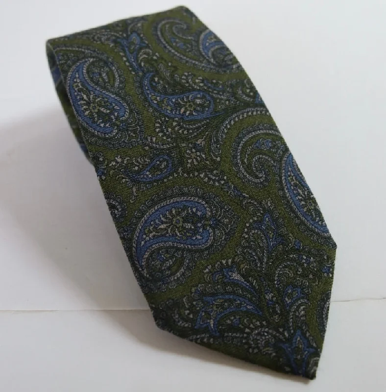 David Donahue Tie - Olive Paisley Confident Men's Power