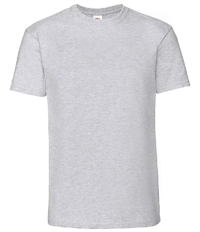 Fruit of the Loom Iconic 195 Premium T-Shirt | Heather Grey Preppy Men's College