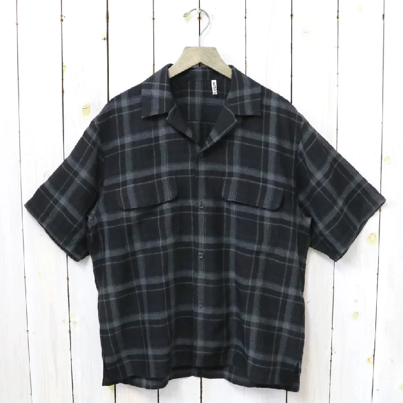 Kaptain Sunshine『Short Sleeve Open Collar Shirt』(Black Plaid) Confident Men's High