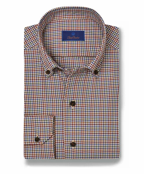 David Donahue Merlot Casual Button Down Bold Men's Statement