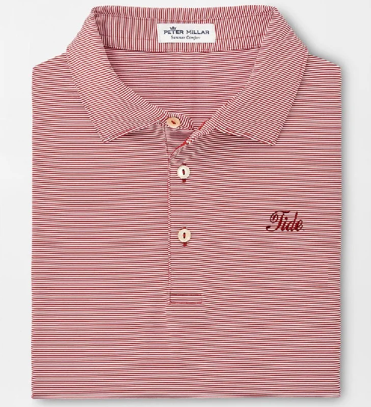 Peter Millar Crimson Jubilee Polo (Tide Script) Polished Men's Silk