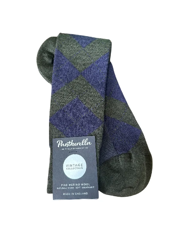 Pantherella Socks (Abdale Dark Olive) Stylish Men's Neon