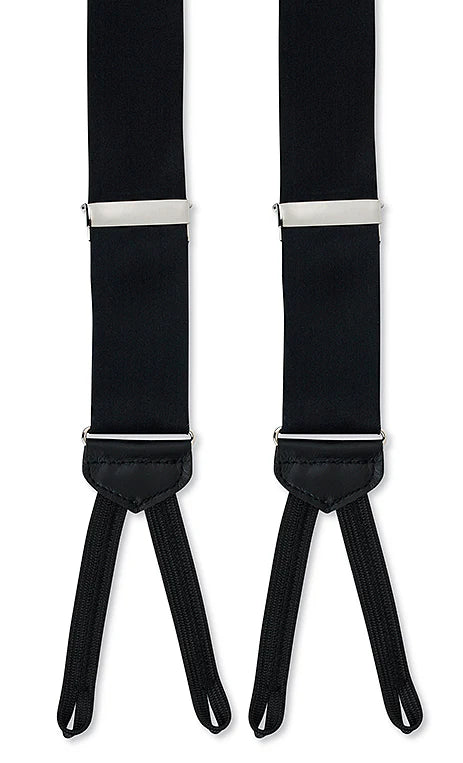 R. Hanauer - Black Satin Suspenders Hip Men's Retro