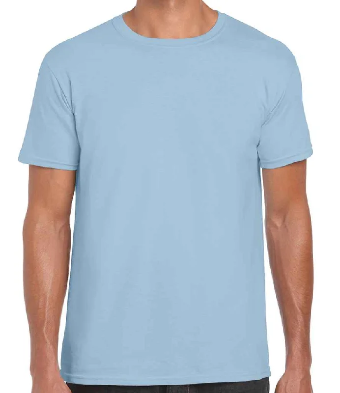 Gildan SoftStyle® Adult T-Shirt | Light Blue Unique Men's Upcycled