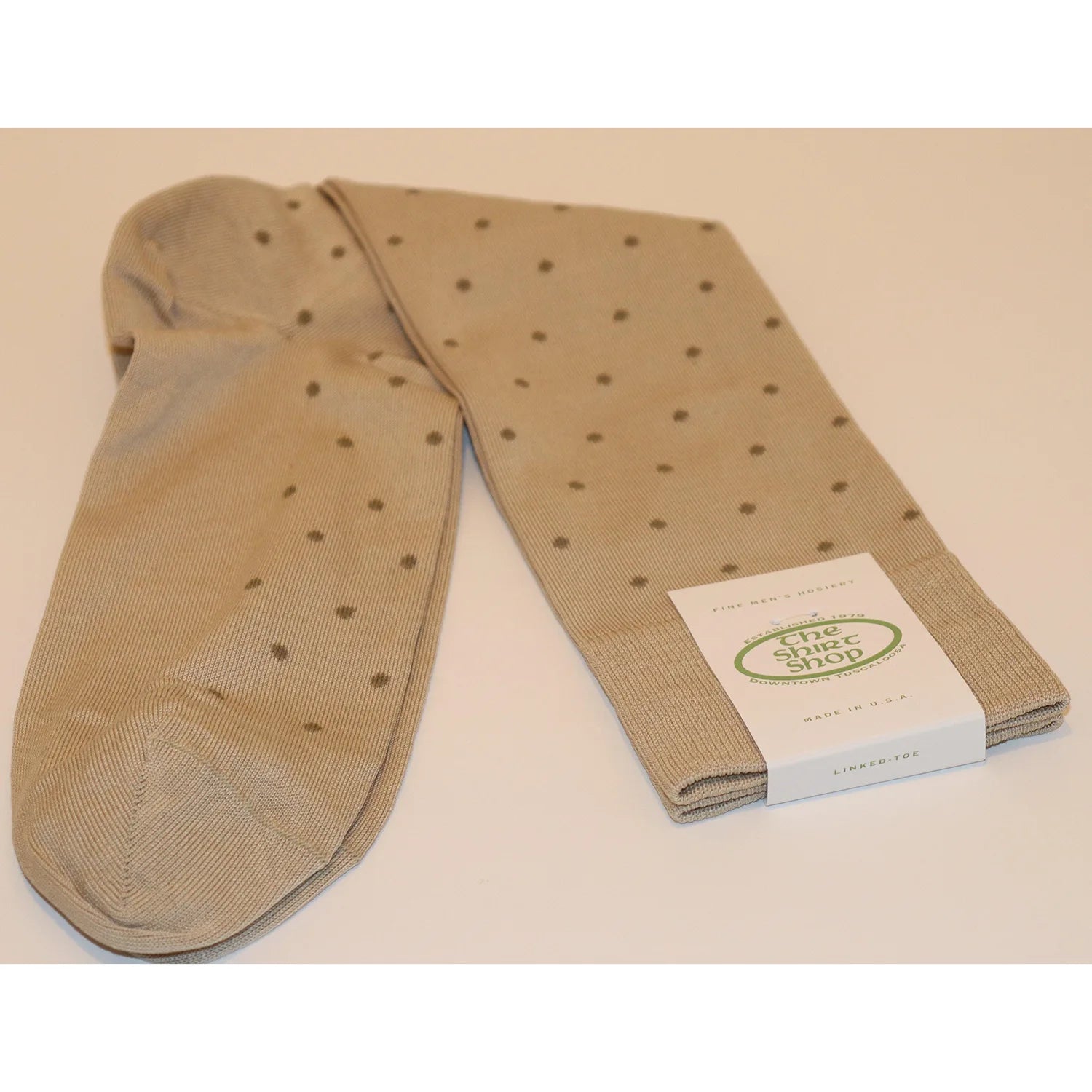 The Shirt Shop Dress Socks - Taupe w/ Tan Dot Lumberjack