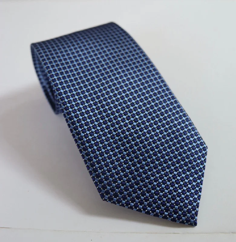 David Donahue Tie - Navy Grid Organic