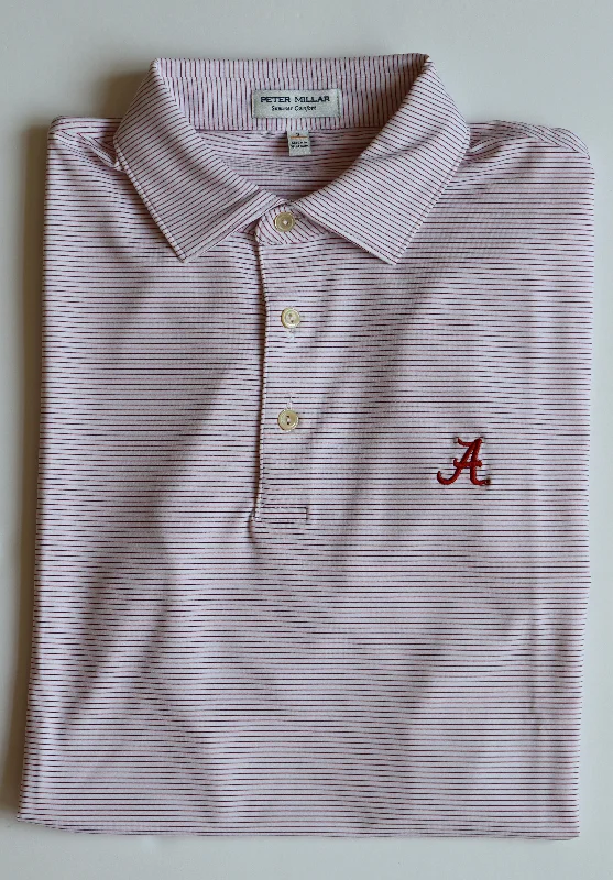 Peter Millar Crimson & White Halford Polo (Script A) Monochromatic All