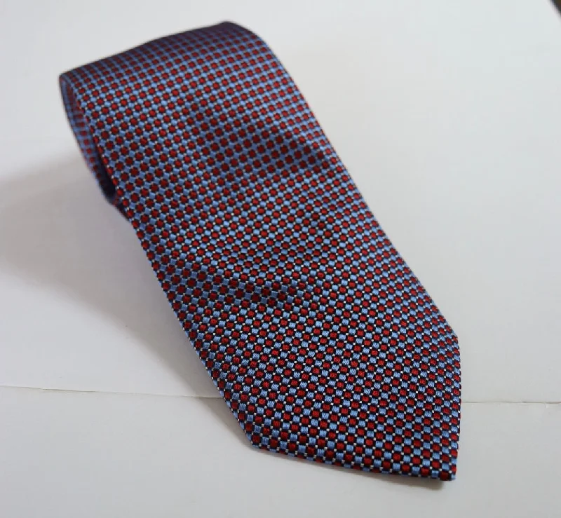 David Donahue Tie - Red Grid Modern Men's 