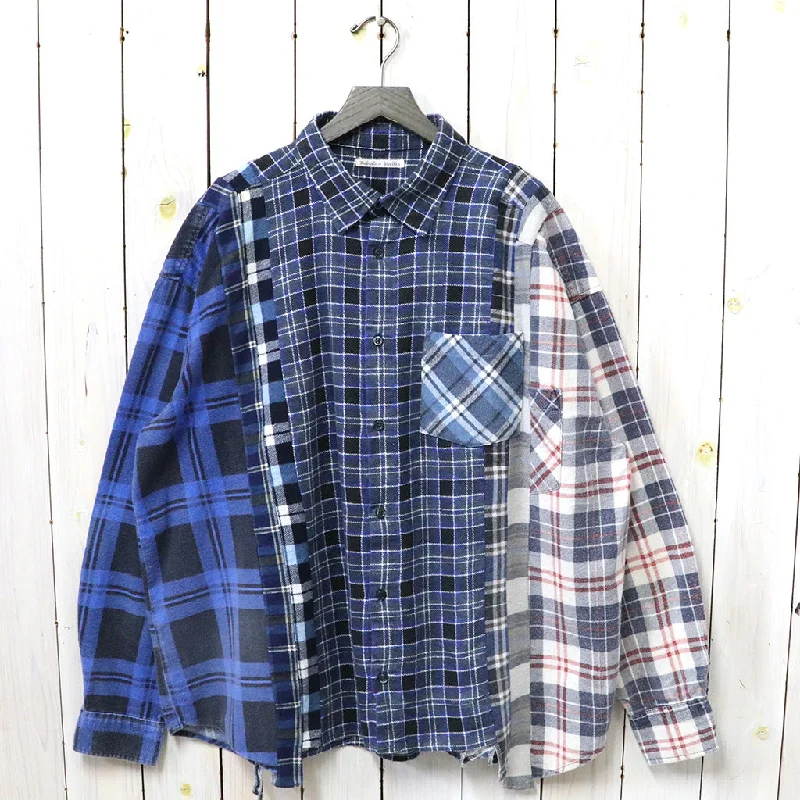 Rebuild by Needles『Flannel Shirt->7 Cuts Wide Shirt』(Assorted-B) Youthful Men's Anime