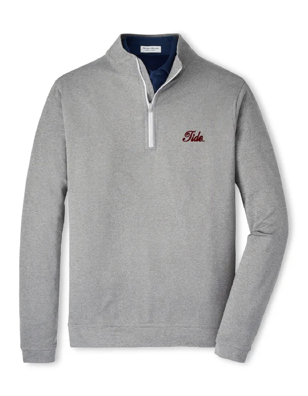 Peter Millar Smoke Solid Perth Quarter Zip (Tide Script) Sophisticated Men's 