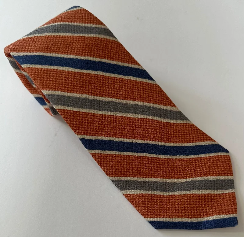 R. Hanauer Tie - Orange Chester Stripe Modern Men's Geometric