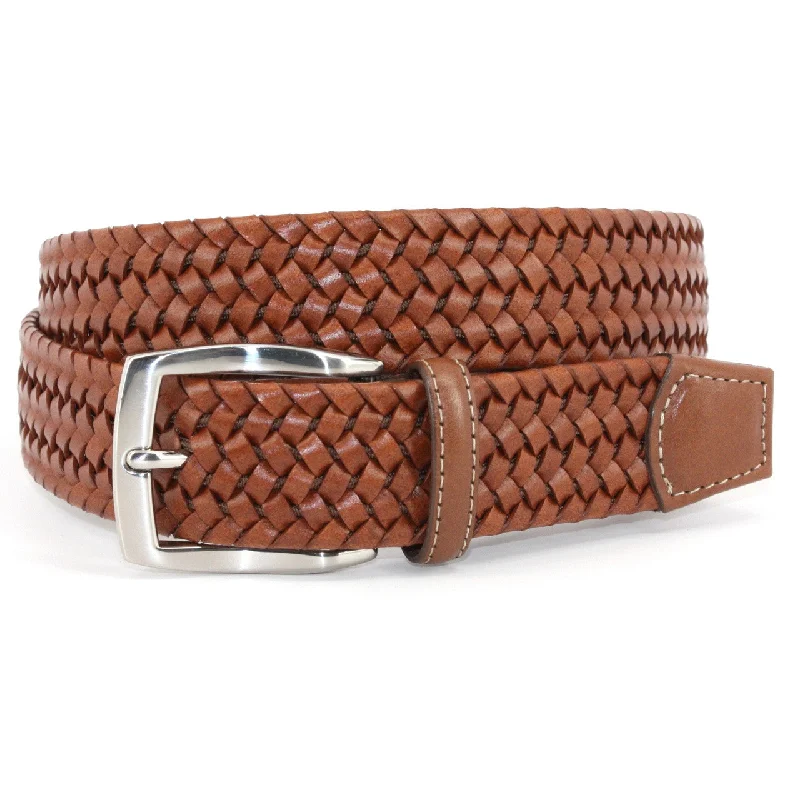 Torino 35MM Cognac Woven Stretch Belt Athletic Men's High