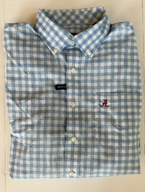 Johnnie-O Archies Button Up Shirt (Script A) - Gulf Blue Elegant Men's Formal 