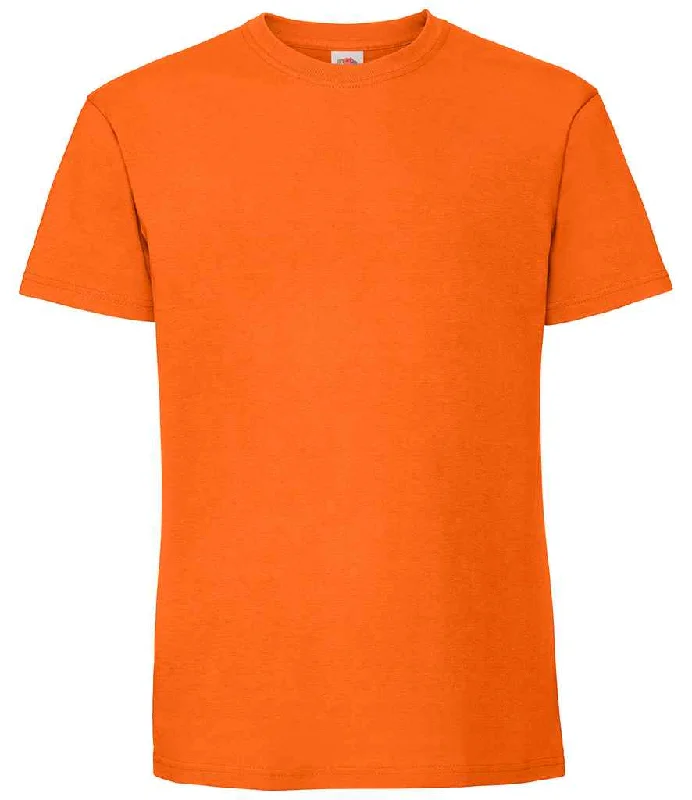 Fruit of the Loom Iconic 195 Premium T-Shirt | Orange Athletic Men's Compression