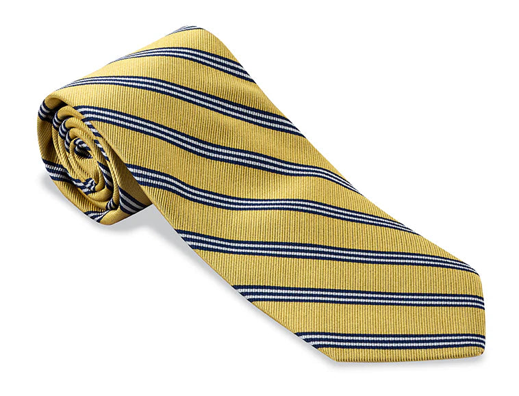 R. Hanauer Tie - Gold Brooks Stripe Tough Men's Tactical