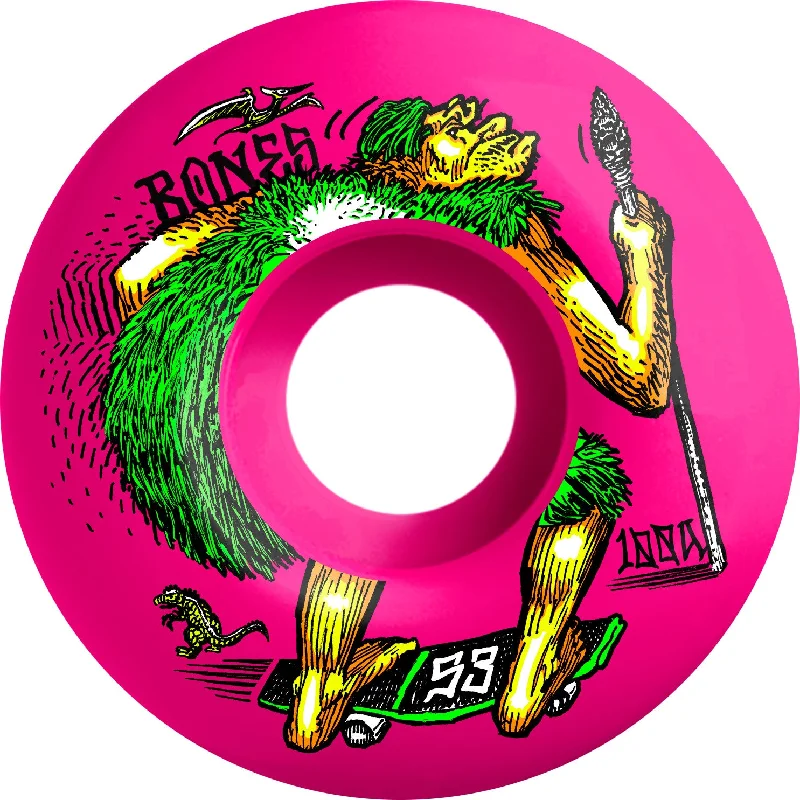 Bones 100a V4 OG Formula Neonderthal 53mm Skateboard Wheels Bohemian Men's Free