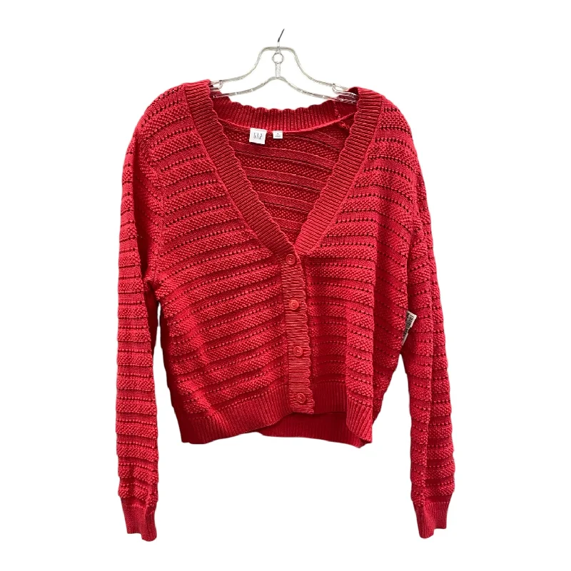 Sweater Cardigan By Loft In Red, Size:M Athletic Men's Compression