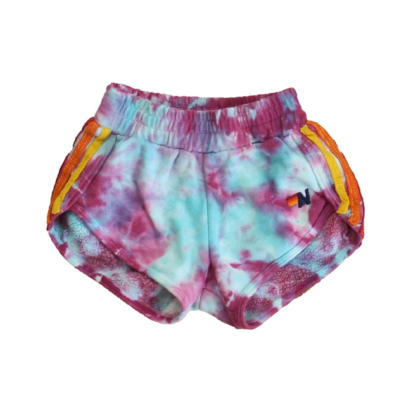 Aviator Nation Girls Purple | Blue Tie Dye Shorts Unique Men's Patch