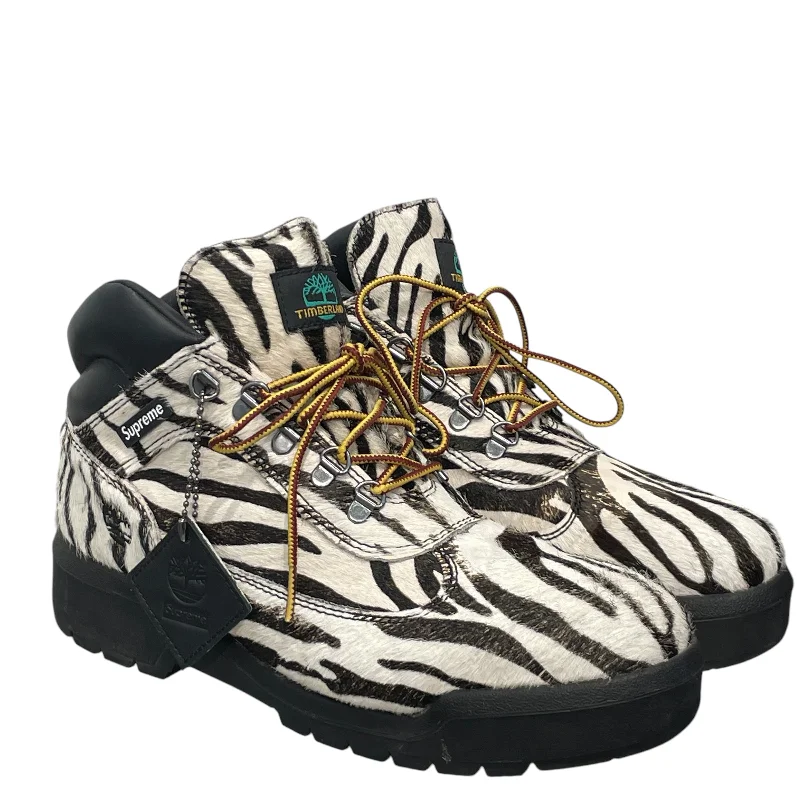 Supreme/Timberland/Lace Up Boots/US 8.5/Animal Pattern/WHT/Field Boot 'Zebra' Bold Men's Statement