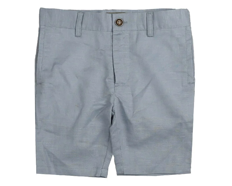 BELATI POWDER BLUE LINEN SHORTS Unique Men's Upcycled