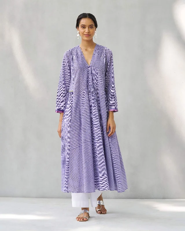 Pintuck Kurta - Purple & White Tough Men's Military