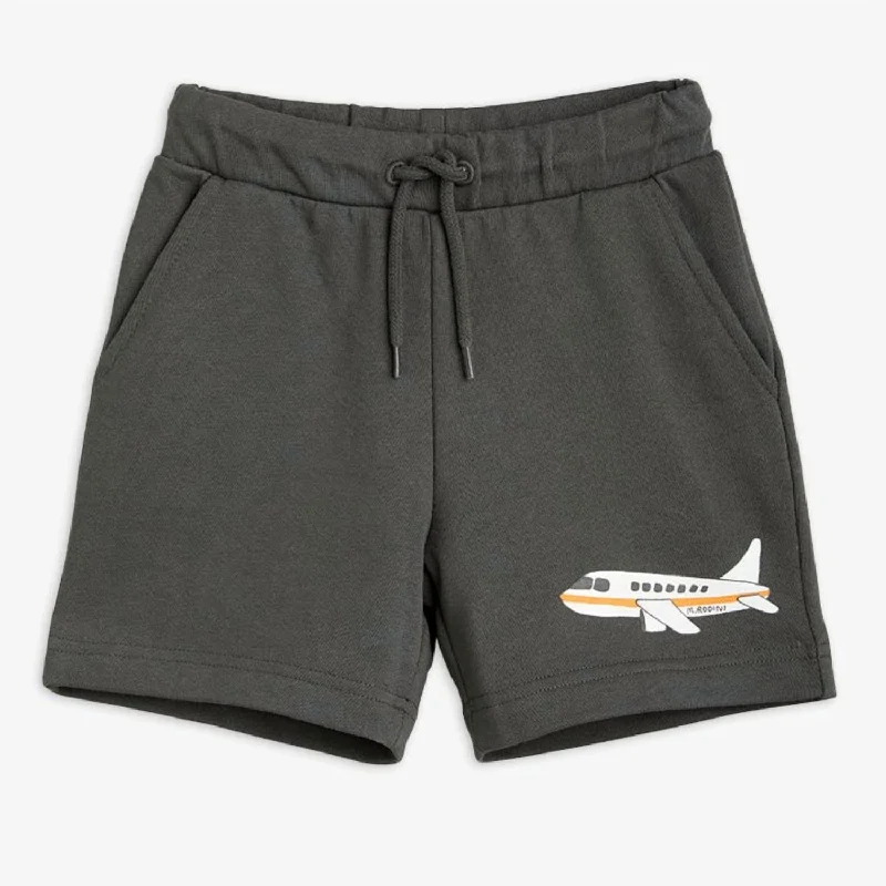 Boy's Airplane Shorts In Grey Vacation