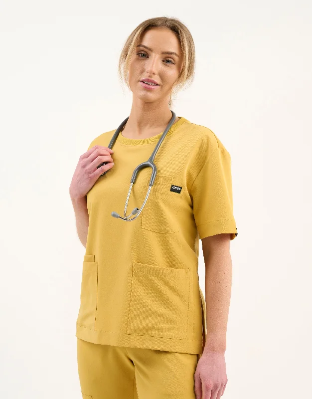 Essential Crewneck Scrub Top - Yellow Gold Youthful Men's Anime