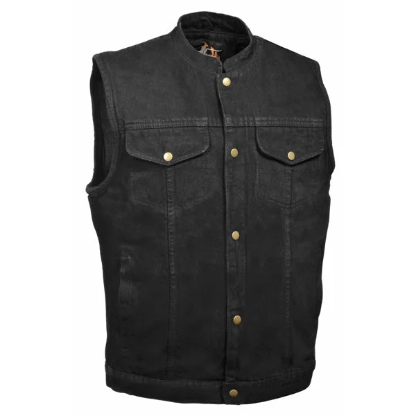 Men's Denim Club Vest With Snaps Elegant Men's Formal 