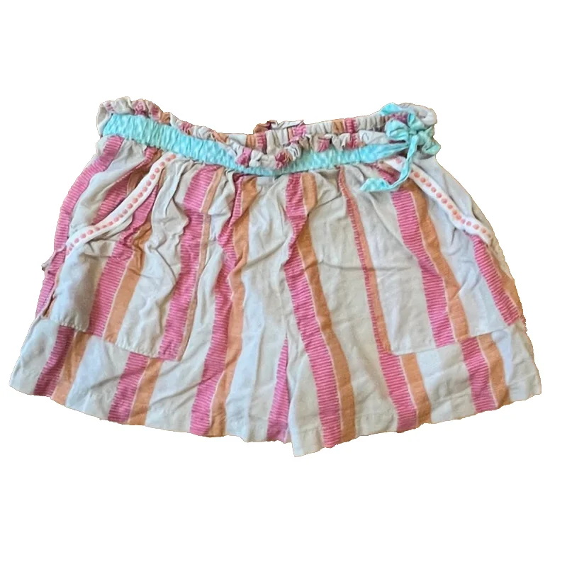 Matilda Jane Girls Pink | Orange Stripe Shorts Sporty Men's Tennis