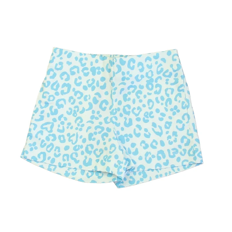 Classic Prep Girls Robin' Egg Leopard Shorts Size: 2-5T Polished Men's Silk