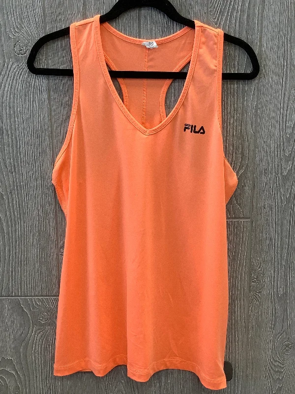 Athletic Tank Top By Fila In Orange, Size: Xl Streetwear Style