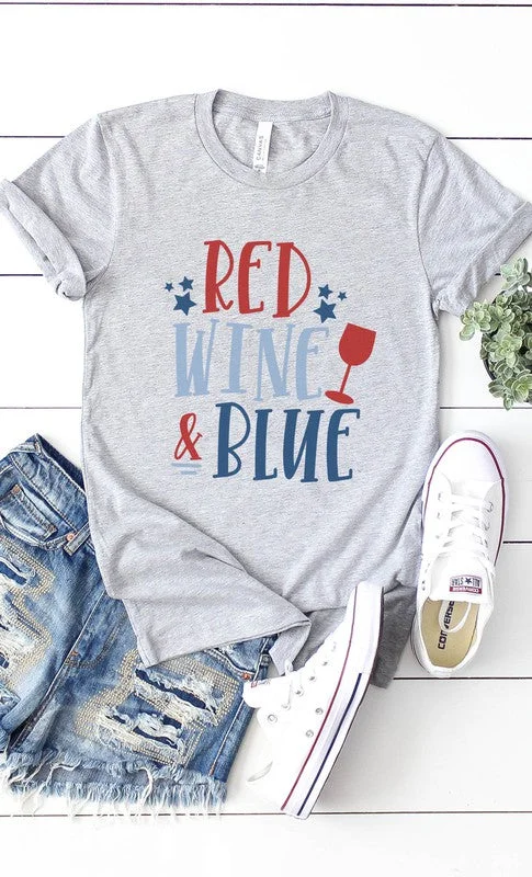 Red Wine and Blue Tee Monochromatic Office Style