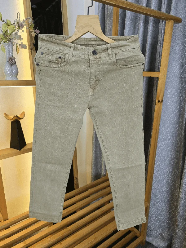 Mensoo Get The Splash Of Beige Jeans Unique Men's Patch