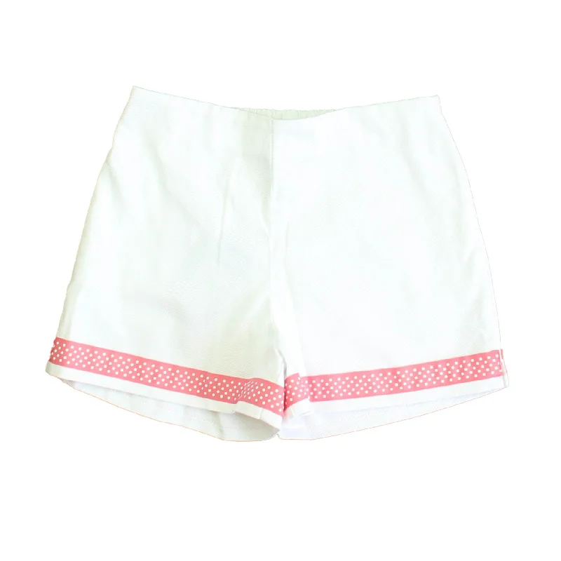 Classic Prep Girls Bright White | Pink Shorts Size: 6-14 Years Practical Men's Quick