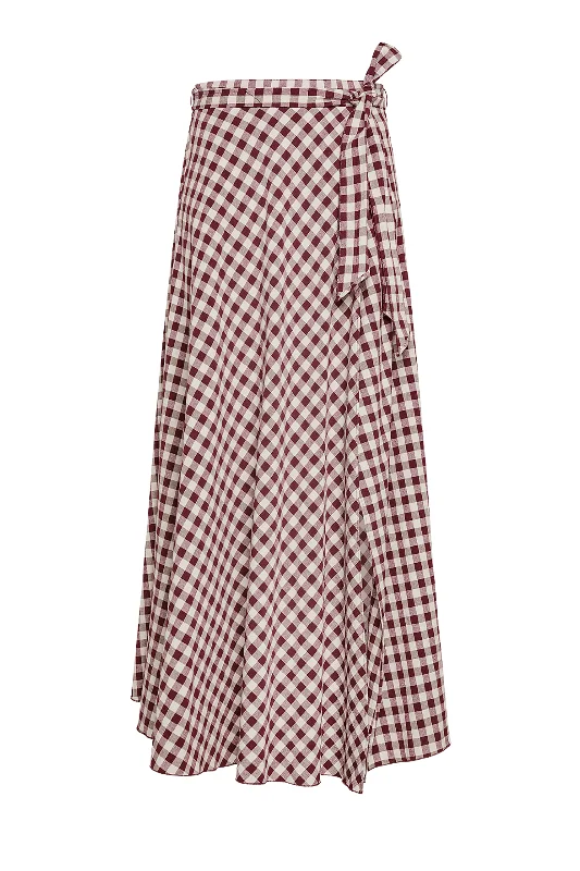 Gingham Wrap Skirt Youthful Men's Pop