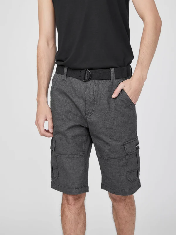 Karl Textured Cargo Shorts Polished Men's Satin