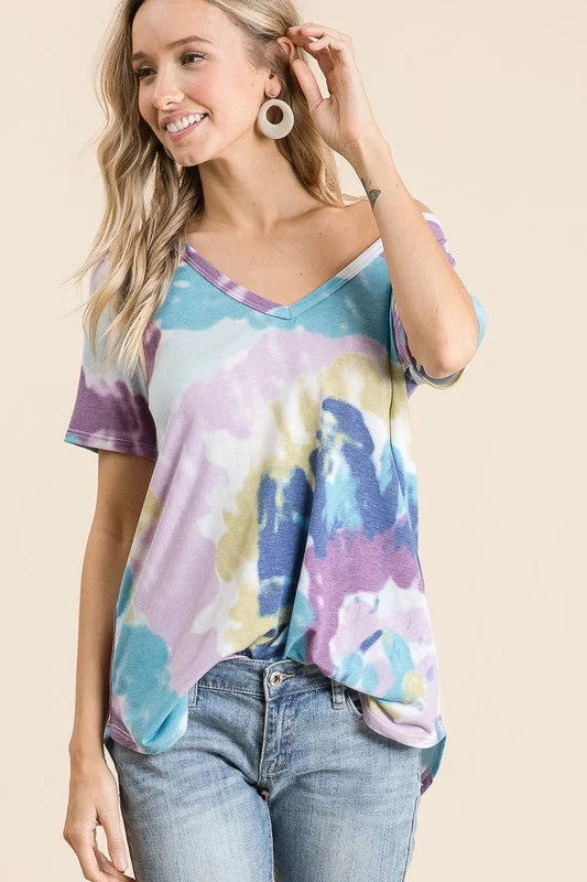 Circular Tie-Dye Top Edgy Men's Punk