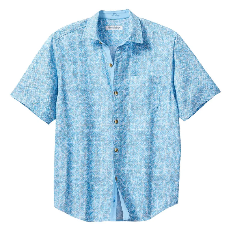 Tommy Bahama Coconut Point Fleur De Geo Camp Shirt - Chambray Blue Hip Men's Retro