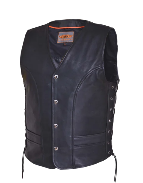 Men's Wrangler Leather Vest Traditional Men's Wool