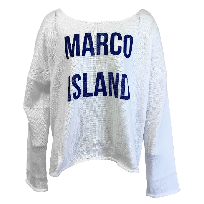 Marco Island Knit Sweater - White/Navy Athletic Men's Compression